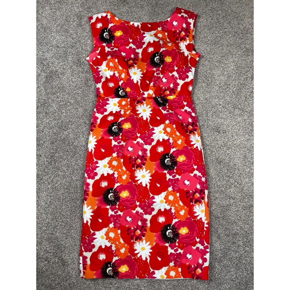 Club Monaco Dress Womens 2 Sheath Floral Preppy Bright Event Wedding Party Sweet